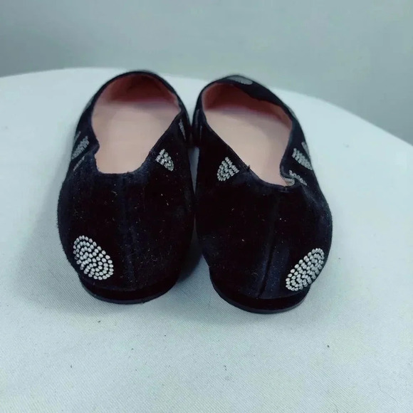 Kate Spade Bayla black suede crystal polka dot pointed flats size 7.5 - Picture 4 of 16